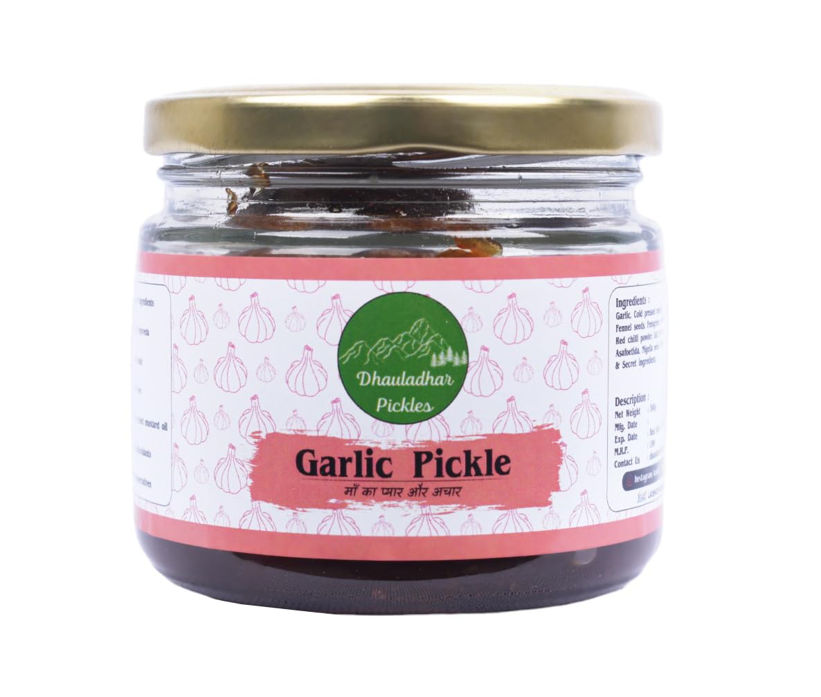 Dhauladhar Pickles 300g Homemade Traditional Garlic Pickle | 100% Vegetarian Tasty Ready to Eat Pickles | No Added Preservatives and Chemical Free Pickle Jar (B0D3VD8ZJ9) Amazon Price History, Amazon Price Tracker