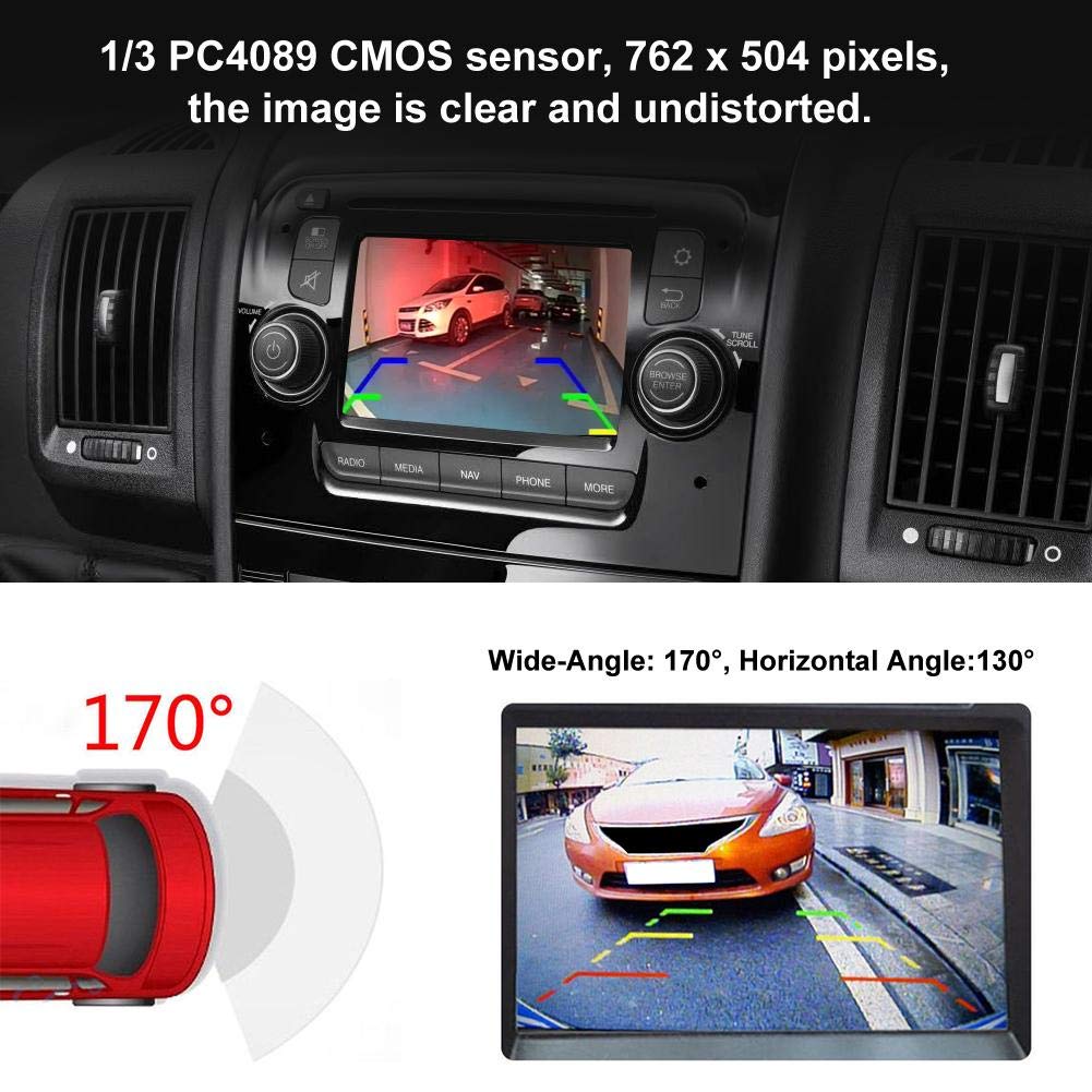 Qiilu Moniteur de caméra de recul pour Feux de freinage 1/3 PC4089 avec PAL/NSTC adapté pour Ducato 3 générations 06-18 L9b167
