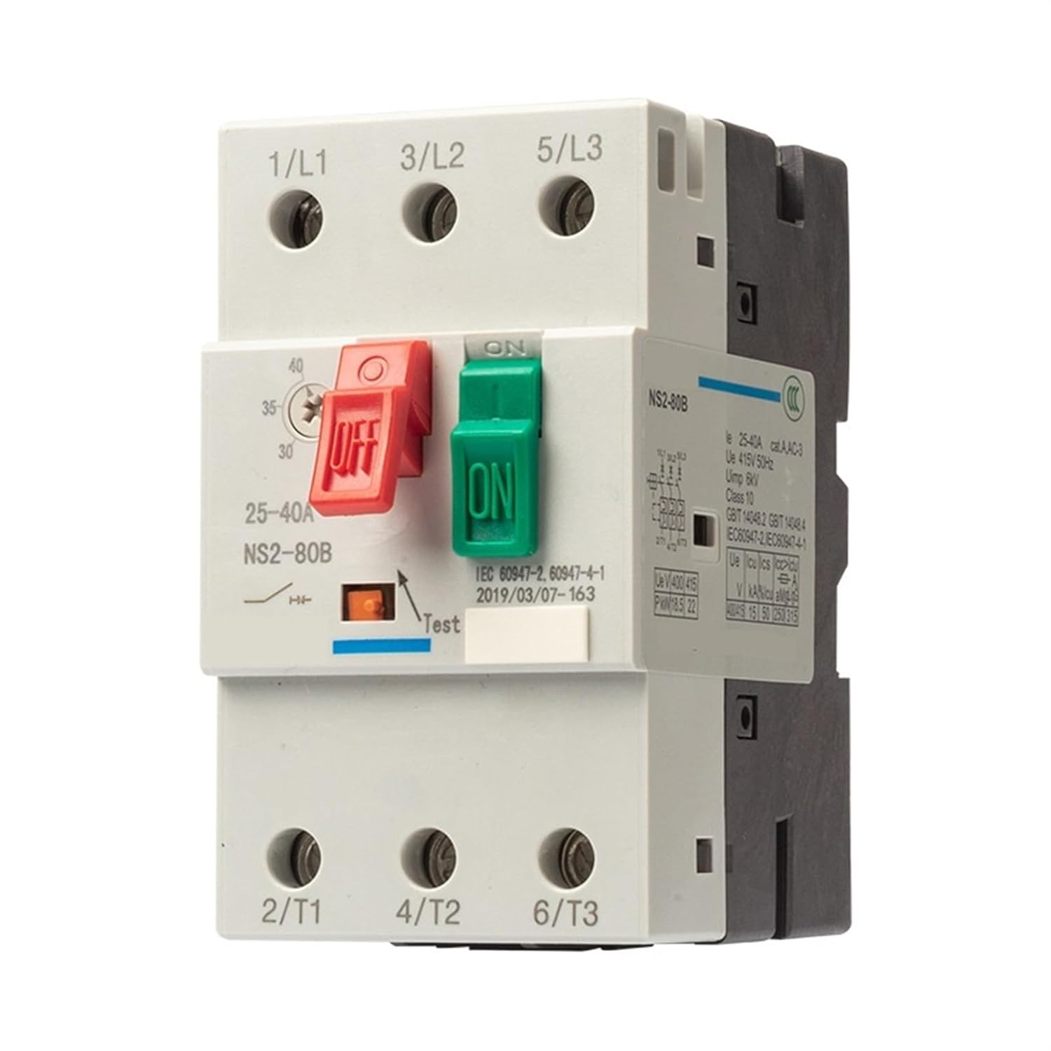 NS2-80B NS2-80B AC Motor Starter NS2-80B Button Control 16-80A Rail Type Starter 1PCS(NS2-80B-25A-40A)