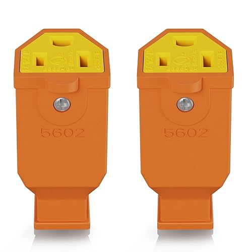 ELEGRP Conector de hoja recta, conector de repuesto de extremos de cable de extensión, 15 amperios, 125 voltios, NEMA 5-15P, conector de conexión a