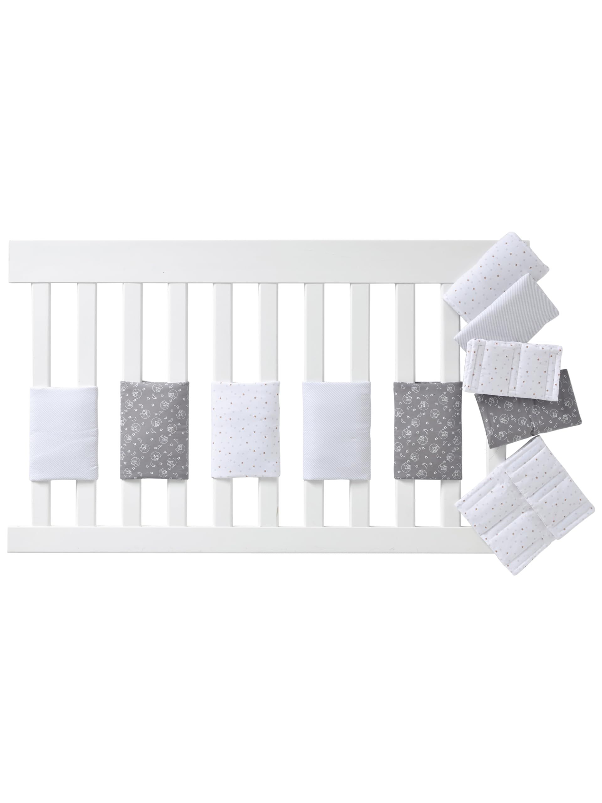 Vertbaudet Polster für Babybett-Gitterstäbe weiß Bedruckt ONE Size