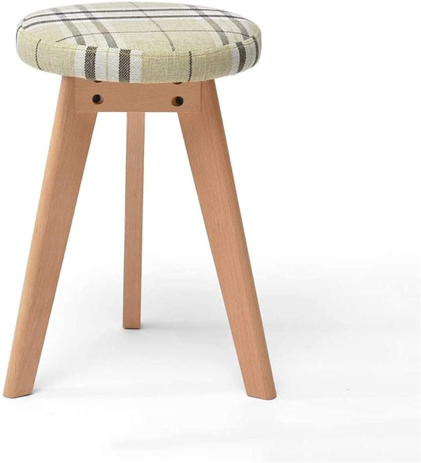 Tabouret en bois rayé polyvalent comme petit escabeau de cuisine