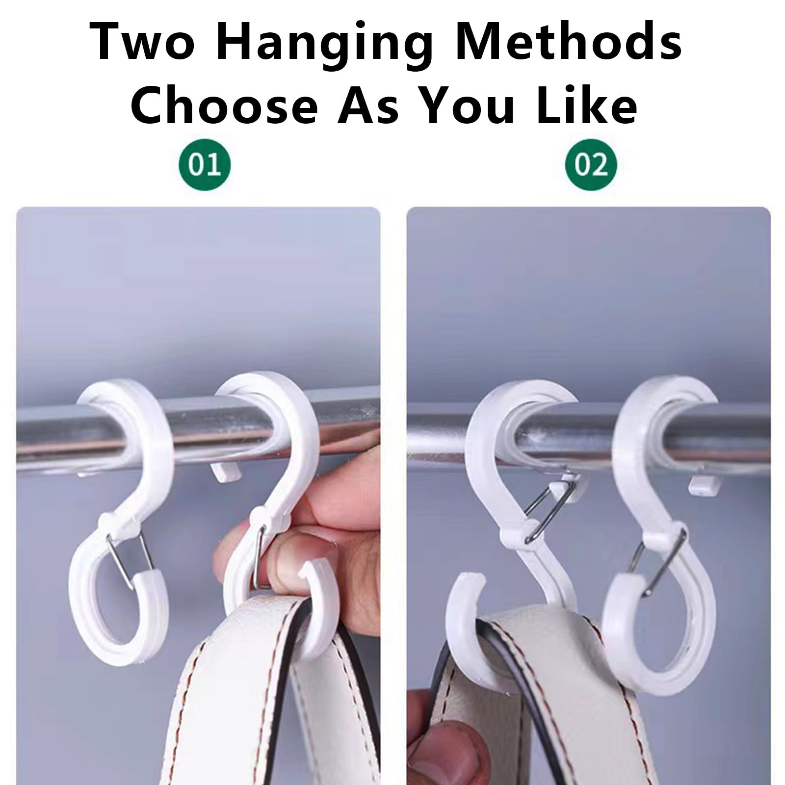 S Hooks, Pack Of 16 Hooks For Hanging Clothes Rail, Anti-Drop Hanger, Hanging Hooks, Wardrobe Hooks, White, For Hanging Bathroom, Bedroom, Kitchen - View #9