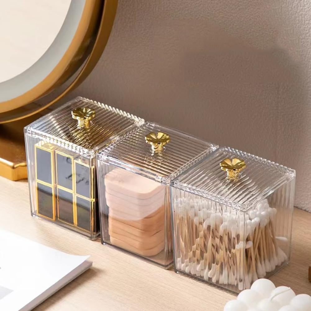 Przezroczyste pudełko do przechowywania artykułów papierniczych z koniczyną – 8,4 x 8,4 x 11 cm, trwały akrylowy organizer na biurko, idealny do domu i biura, przezroczyste rozwiązanie do