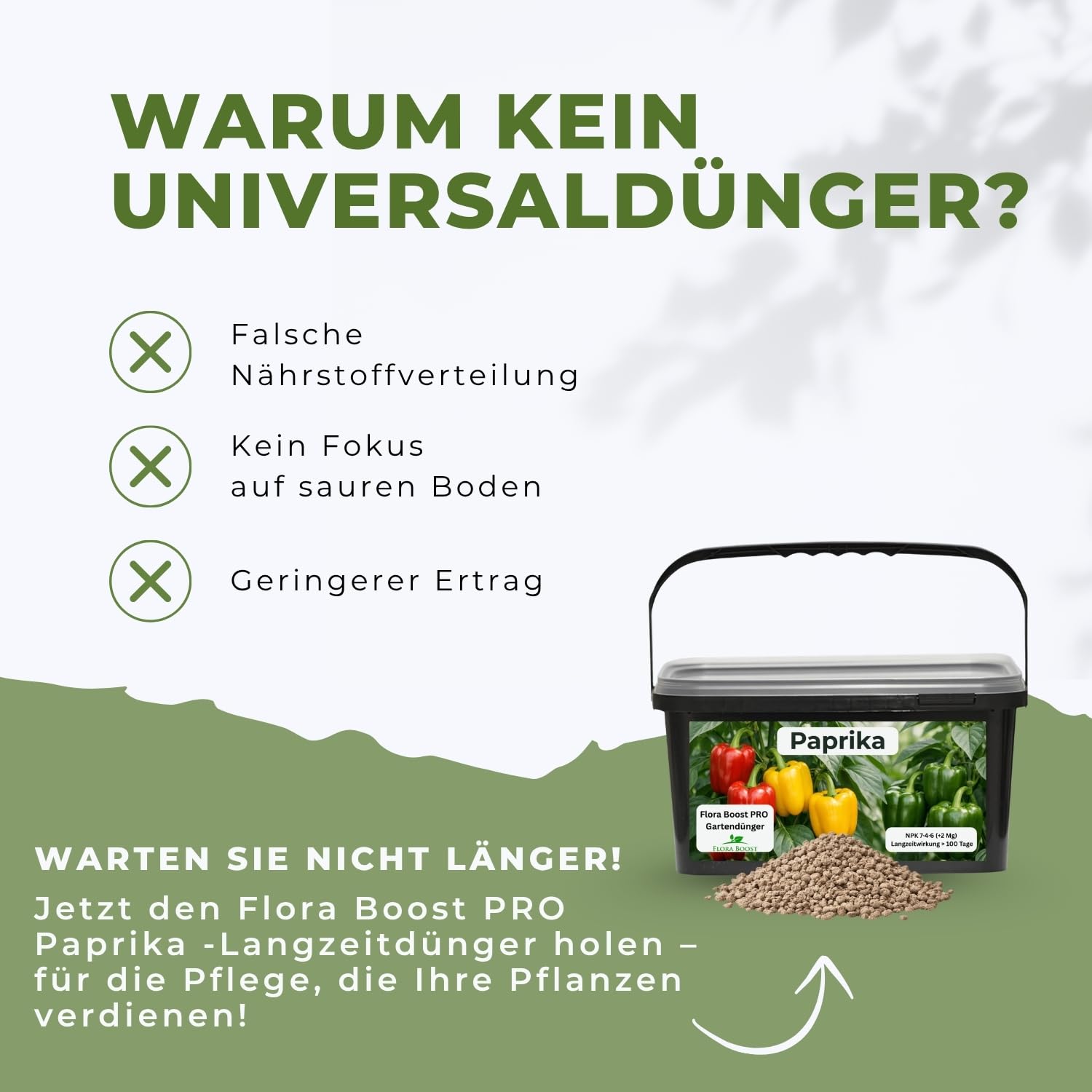 Flora Boost PRO Paprika Dünger 5 kg I NPK 7-4-6 mit Magnesium für Paprika & Chili I Gemüsedünger für kräftiges Wachstum, starke Blütenbildung & hohe Erträge