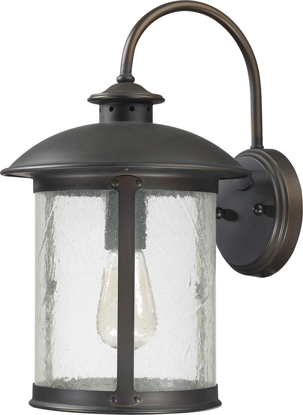 Capital Lighting9562OB Dylan Antique Glass Outdoor Wall Sconce, 1-Light 100 Watt, 15" H x 10" W, Old Bronze