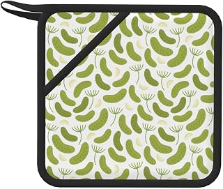 Pickled Cucumbers 1 PC Silicone Pot Holders for Kitchen Oven Hot Pads with Pocket Heat Resistant Potholder Trivet for Cooking Oven Baking Pans