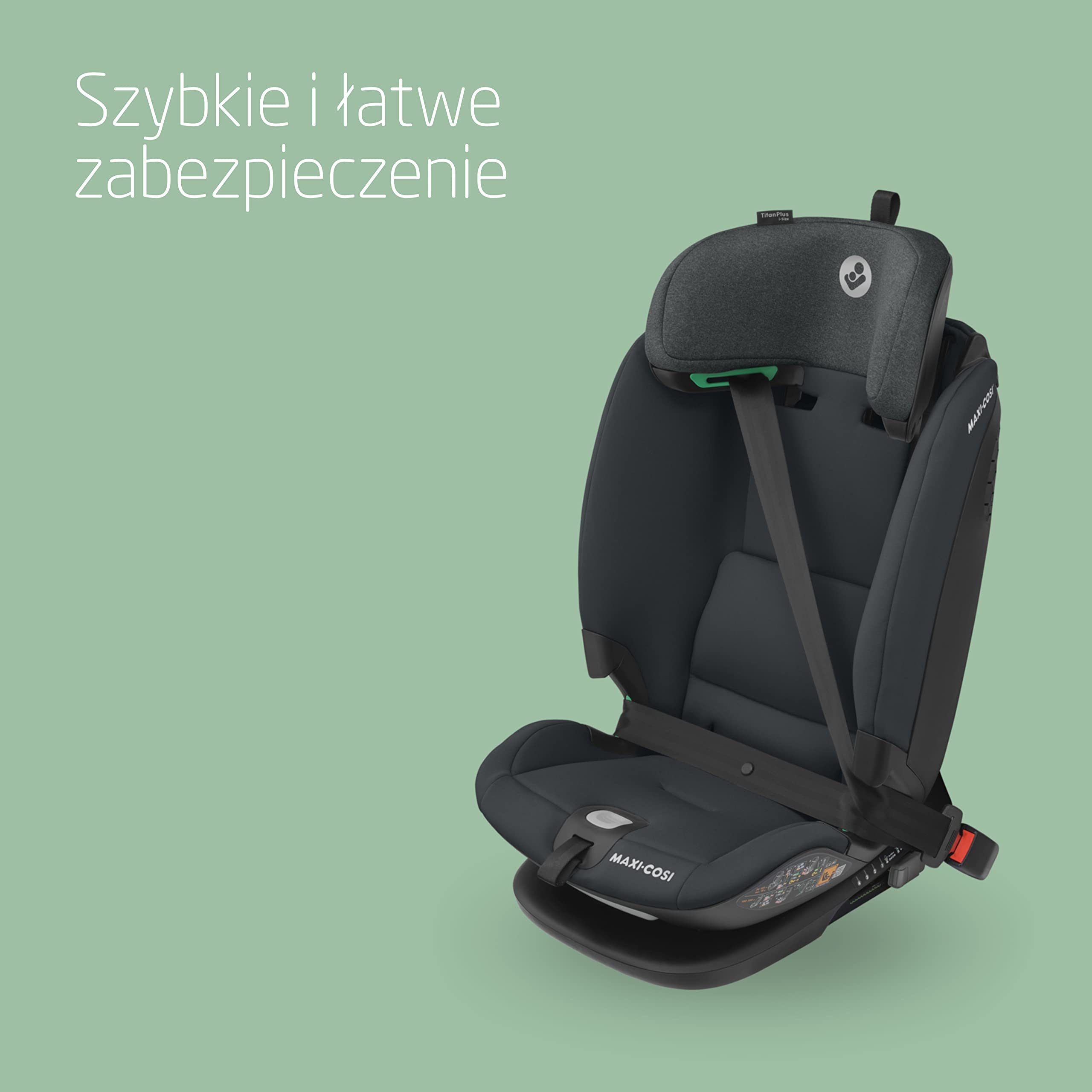Maxi-Cosi Titan Plus i-Size, Fotelik Samochodowy dla Dziecka w Różnym Wieku, 15 miesięcy - 12 lat (76–150 cm), Ochrona Boczna G-CELL, 4-Stopniowe Odchylanie, Miękki Zagłówek, Authentic Graphite