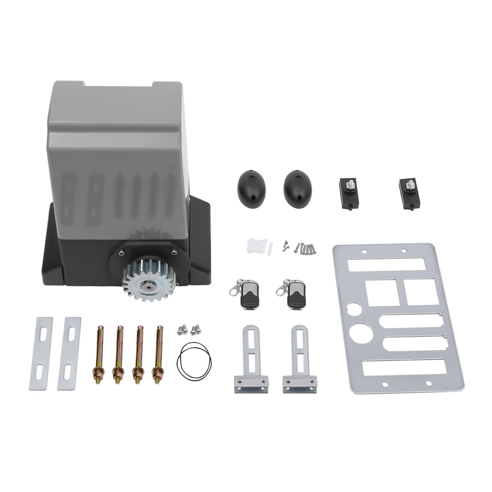 Fermoirper 1 Automatic Sliding Gate Opener Kit,370W Electric Gate Opener Rack Drive For Heavy Driveway Slide Gates Up To 600Kg W Remote Controls Infrared Sensors Gear Racks