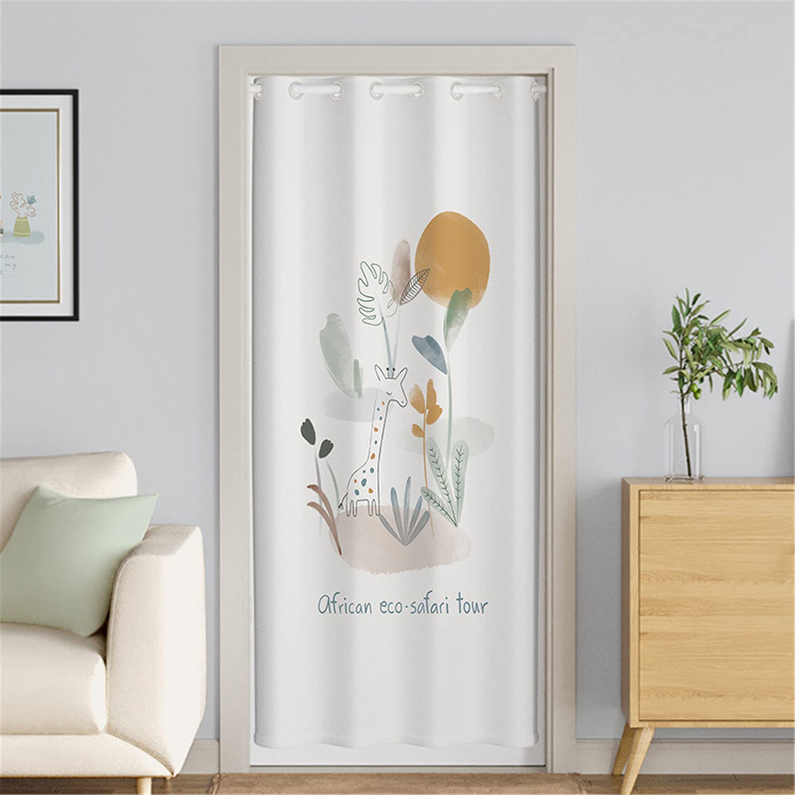 Zasłony do drzwi, izolowane termicznie zasłony zaciemniające z oczkami dekoracja okienna do salonu sypialni domu dekoracyjna, 1 panel (J, 150 * 190 cm)