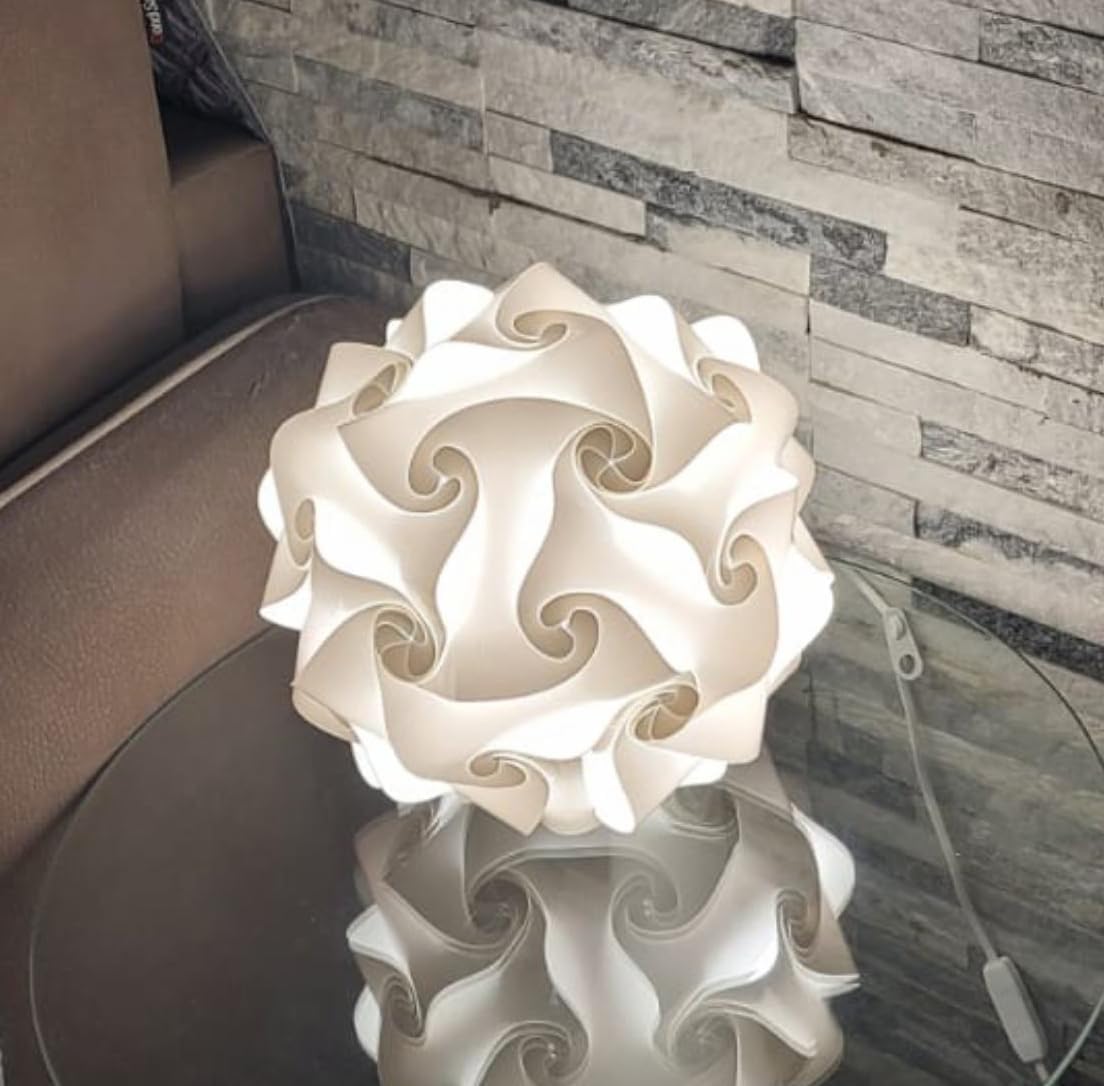 LAMPADESIGN Paar Nachttischlampen FIOCCO Modell Weiße Kugel Durchmesser 23 cm Lieferung montiert 2 Glamour Chic Nachttischlampen Schlafzimmerbeleuchtung