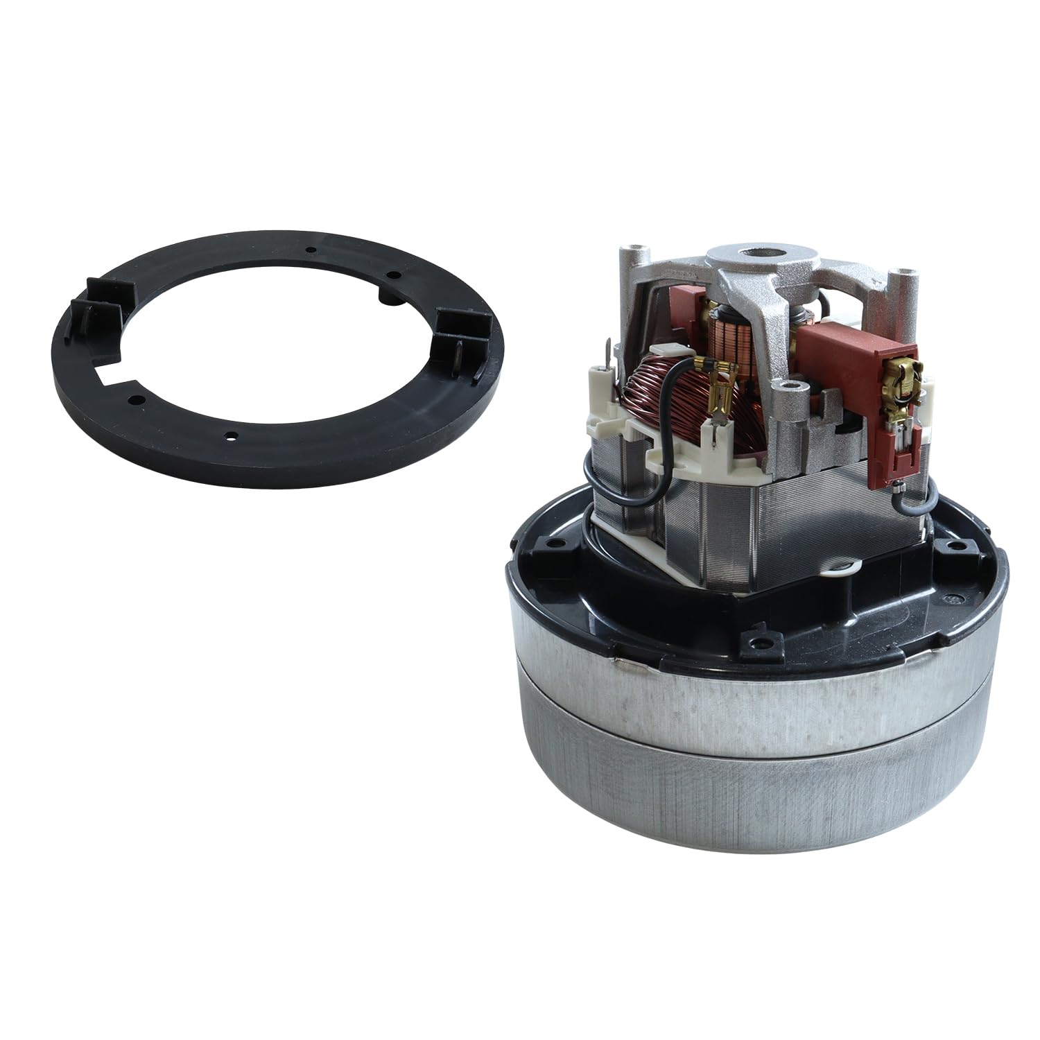 Reliapart Silver + Black 2‑Stage Through Flow Flat Fan Vacuum Motor Replacement For Numatic Henry Nv Series And Hrv200 Models 240V 1200W With Adaptor Thermal Overload Protection 305403 Replacement Vacuum Motor