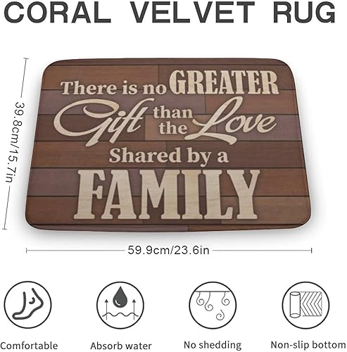 Miniatura 3 de Tapete divertido con texto en inglés "There is No Greater Gift Than The Love Shared by A Family", tapete decorativo para interiores y exteriores,