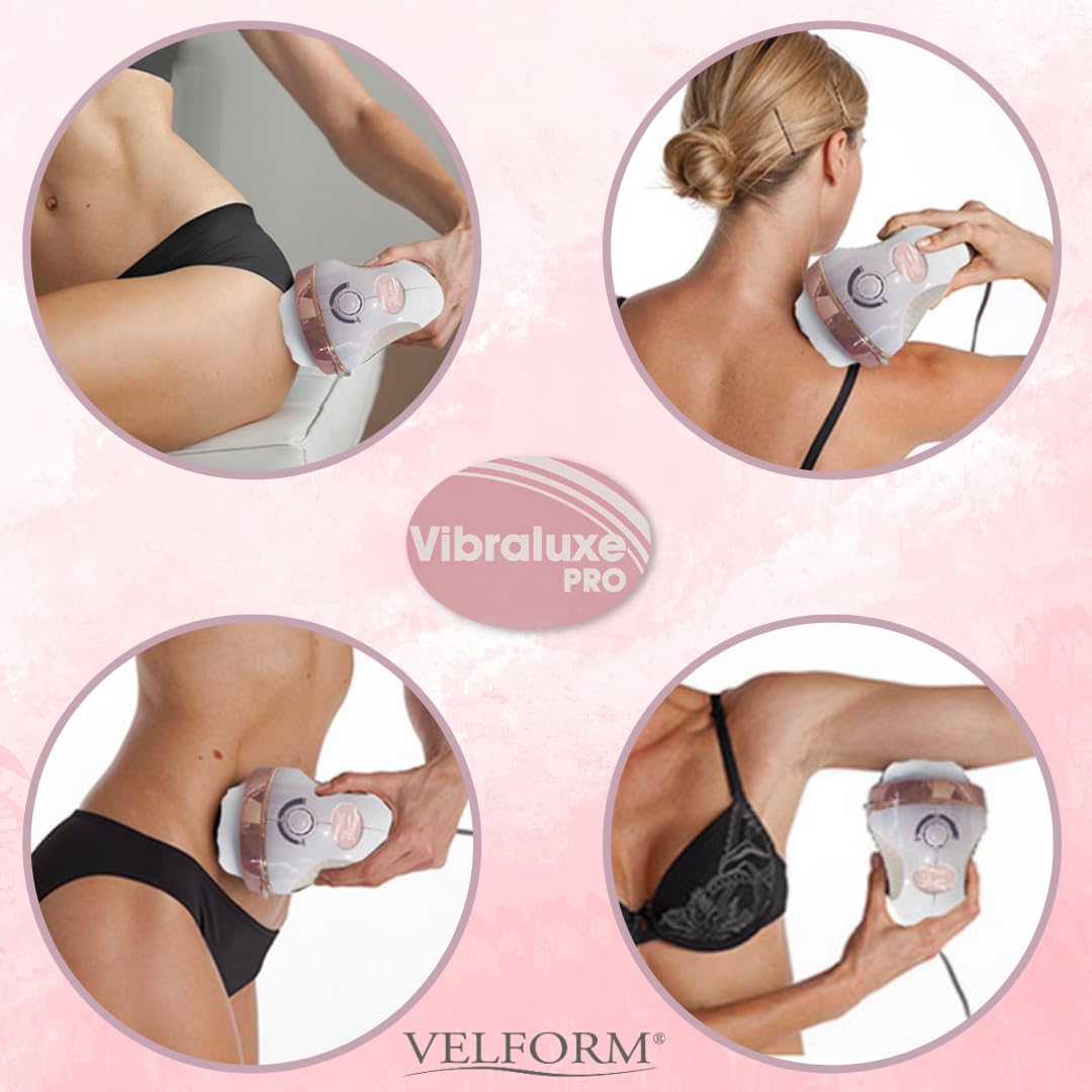 VELFORM Vibraluxe Pro - Massaggiatore anticellulite elettrico + 6 lime extra, 3000 giri/min, massaggio anticellulite dimagrante, pelle più soda, tonificante, rilassa, versatile, rilascia tensione, 3