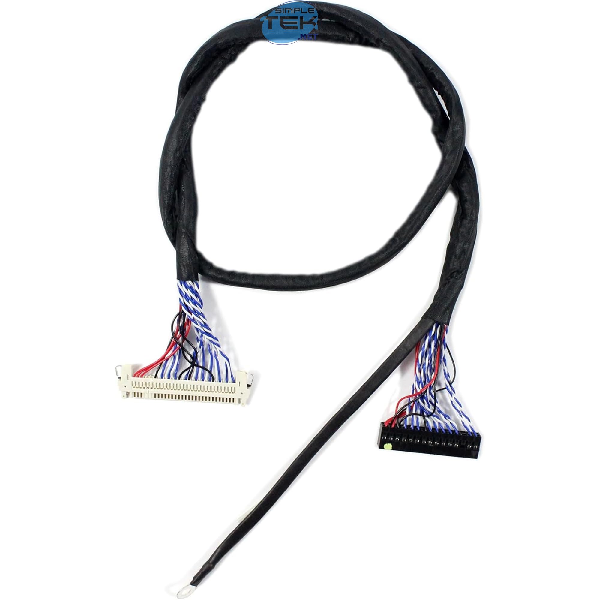 SIMPLETEK - Cavo LVDS 30 Pin 8 Bit | Lunghezza cavo 25cm | Connettore Display per All in One