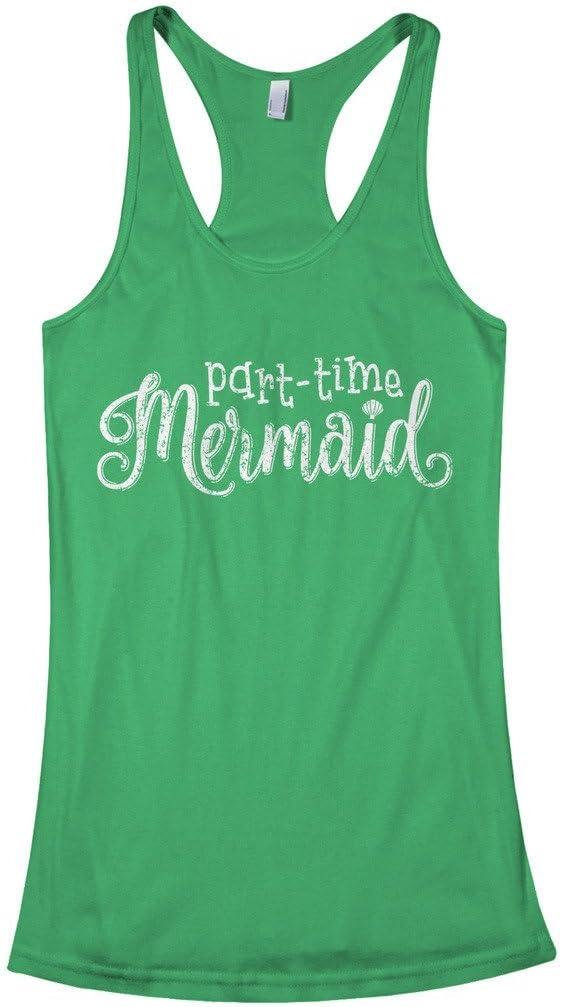 Threadrock Women's Part-time Mermaid Racerback Tank Top