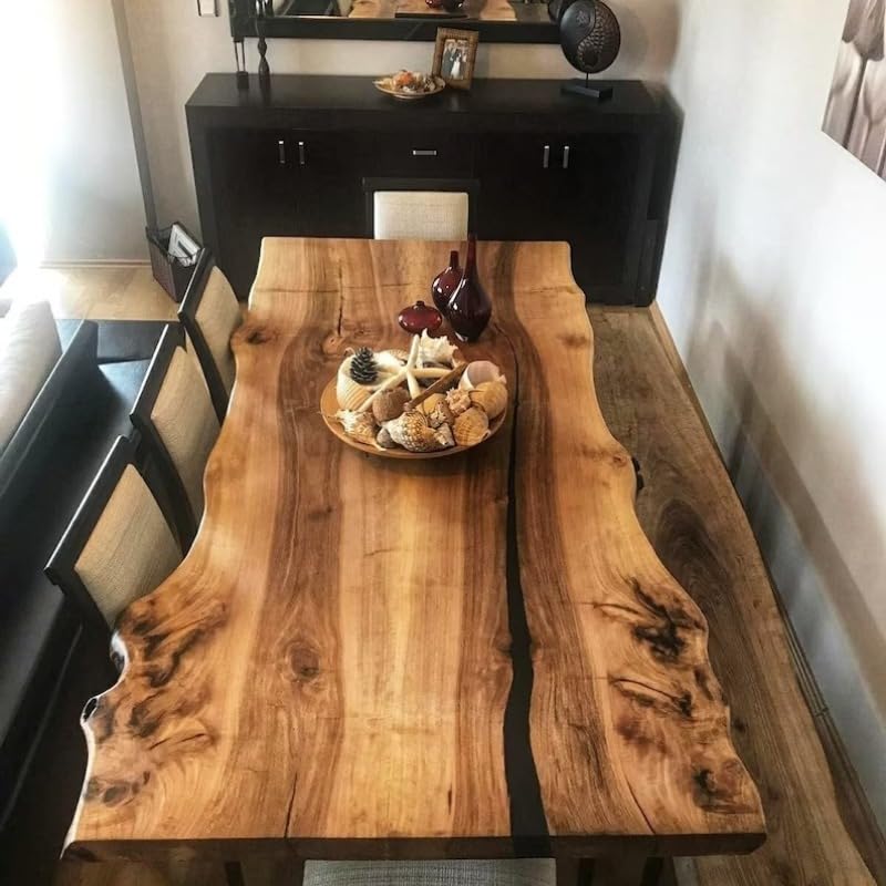 Modern Rustic Live Edge Dining Table - Kitchen Patio Coffee Console Conference End Side Living Room Home Decor