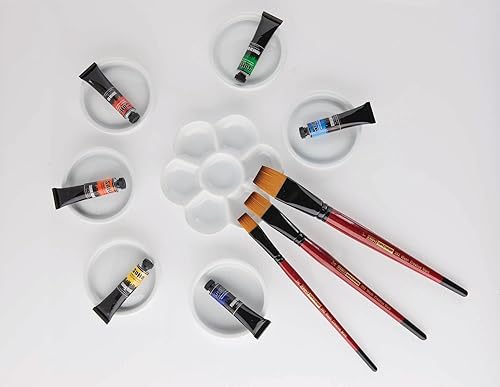 Miniatura 15 de Creative Mark Ebony Splendor - Brocha sintética de mango corto para pintura de marta sintética, Rigger # 2, pelo multifilamento Teijin, pinceles