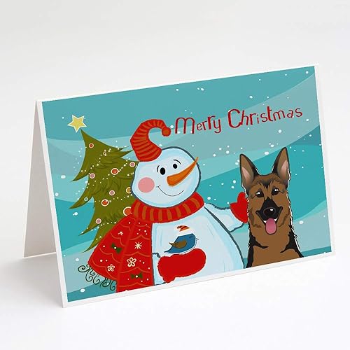 Miniatura 34 de Caroline's Treasures BB1861GCA7P Muñeco de nieve con Border Collie tarjetas de felicitación y sobres, paquete de 8 tarjetas en blanco con sobres