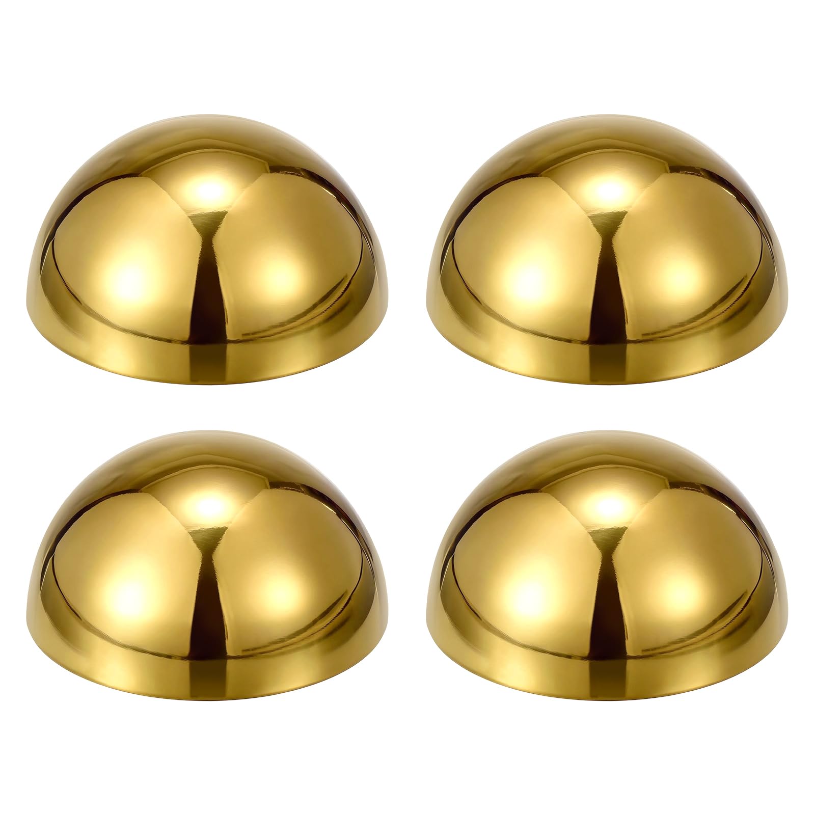 sourcing map 4pcs Stainless Steel Gazing Sphere,3" 76mm Semi Ball Gold