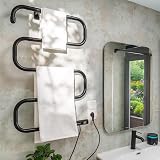Cecotec Radiateur Sèche-serviettes Électrique à Basse Consommation ReadyWarm 5000 Towel Black. 100 W, Indicateur Lumineux, Systèmes de Sécurité, Montage au Sol ou au Mur, Idéal pour Salles de Bain. - 4