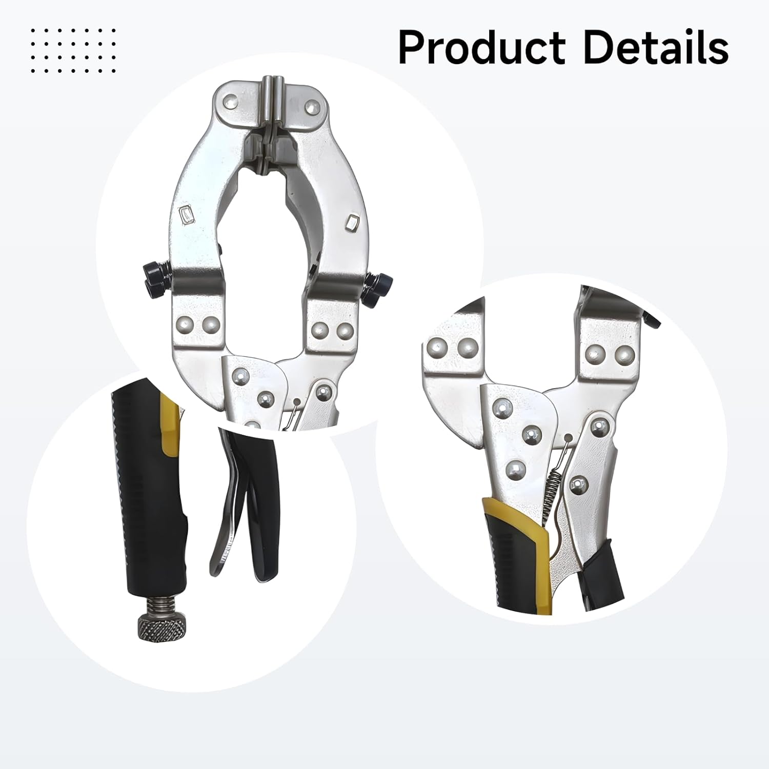 11-Inch Locking C Clamp, 4-Jaw Design, 3.54 in Jaw Opening, Steel Pipe Fit Up Clamp for Welding, Tube Vise, Heavy Duty Pliers
