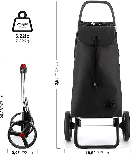 Vista 152 de ROLSER Carrito de compras plegable con ruedas Carro plegable personal plegable para comestibles Duradero y portátil Verde