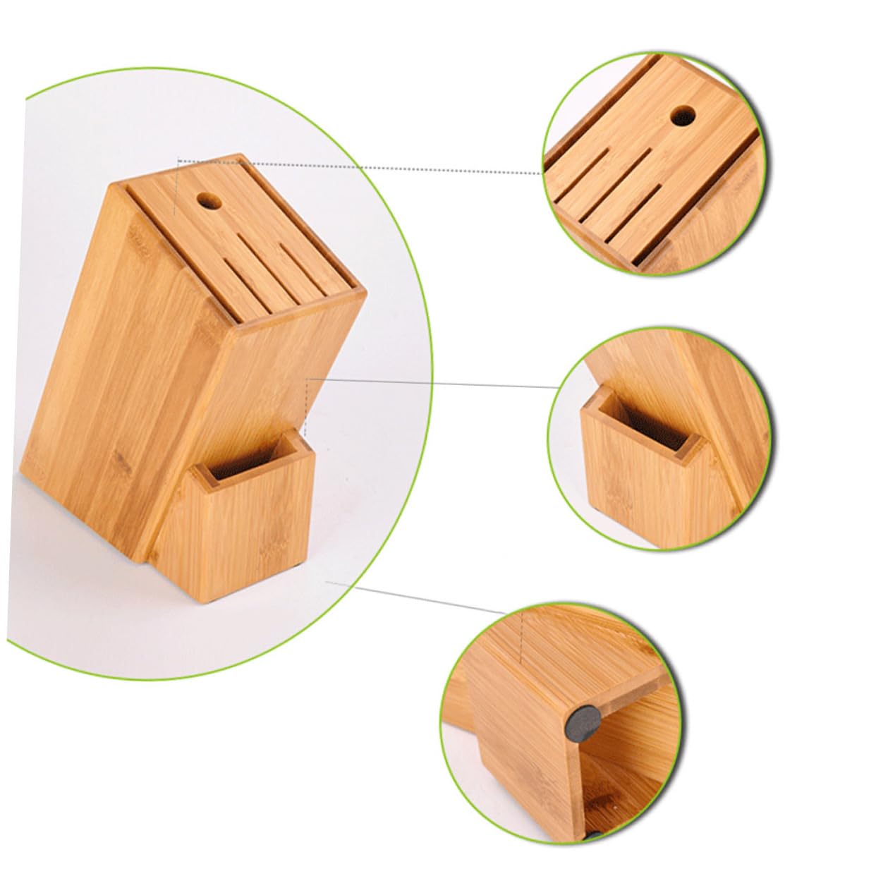 Bloc de Bois pour Couteaux en Bambou, Support Stable la Cuisine