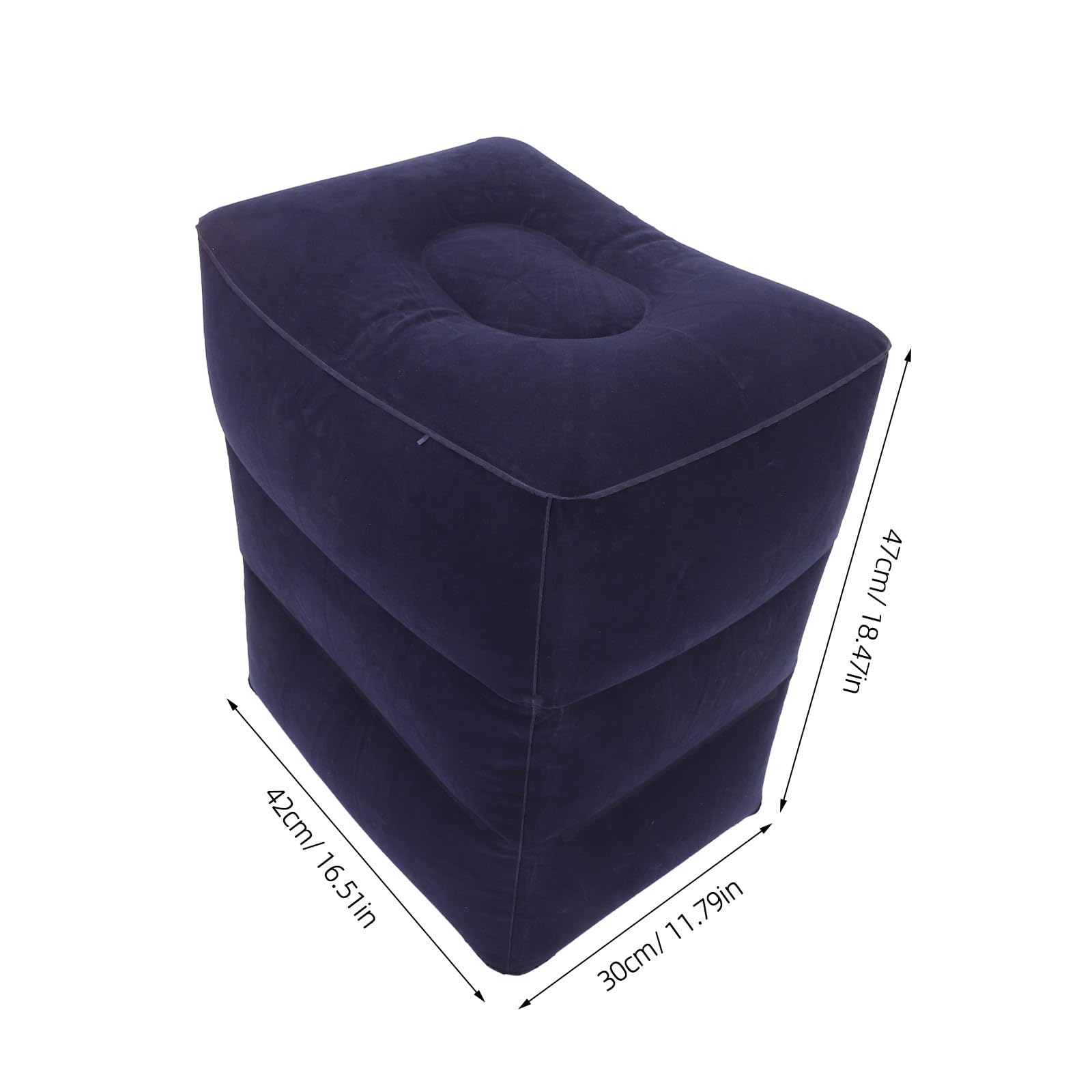 Reposapiés Inflable Portátil para Oficina y Viajes en Ajustable, Cojín Ergonómico de PVC y Felpa, Soporte Suave y Cómodo para Aliviar la Fatiga