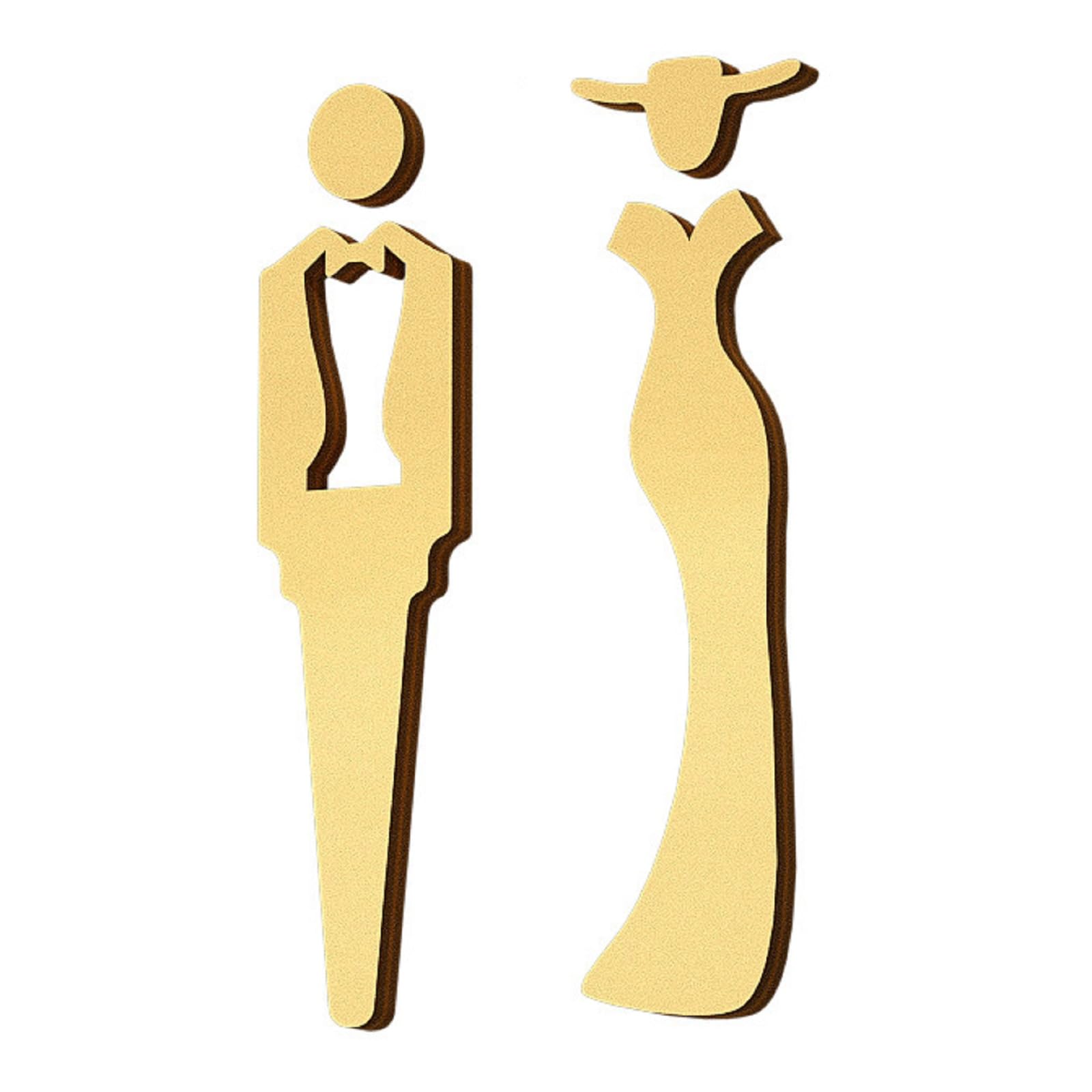 Segno Acrilico della Toilette, Segno della Porta della Toilette, 2 segni della Toilette per Uomini e Donne, Autoadesivo Autoadesivo della Toilette dell'oro, segni della Toilette Senza Unghie