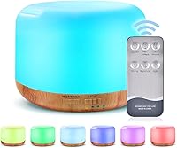 Marchred 300ml Essential Oil Diffuser with Remote - Ultrasonic Cool Mist Humidifier, 7 LED Colors, Waterless Auto-Off for Bedroom, Yoga, Spa