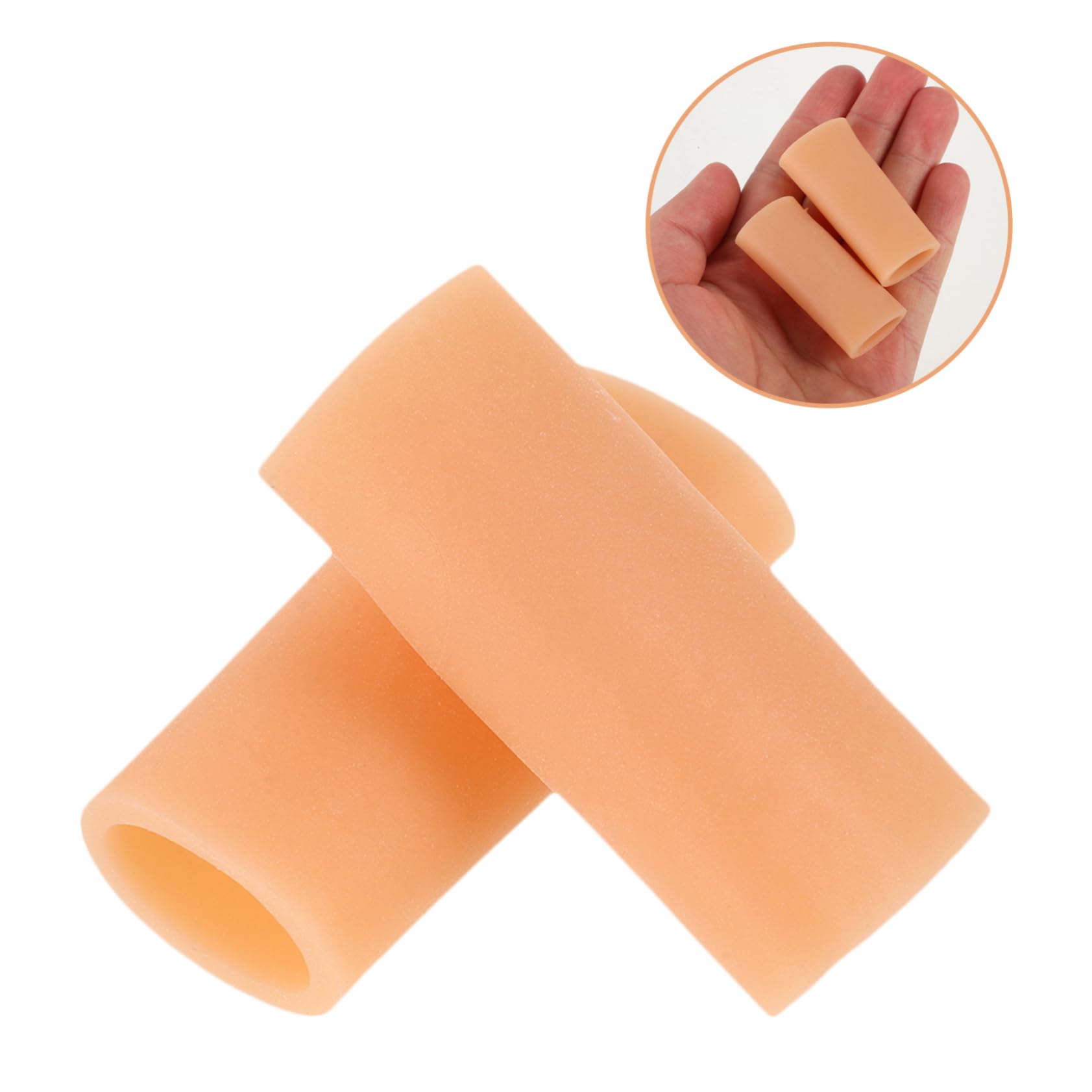 SHERCHPRY 5 Pairs Protective Finger Sleeves Breathable Silicone Finger Covers for Friction Relief Sports and Daily Activities Prevents Blisters and Calluses Skin Tone