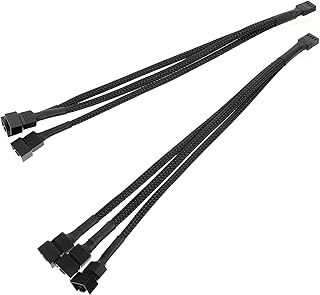 VILLCASE 2 Piezas Cable de Alimentación Ventilador Pwm Vías con Conector de Extensión de Cable Pc Paquete