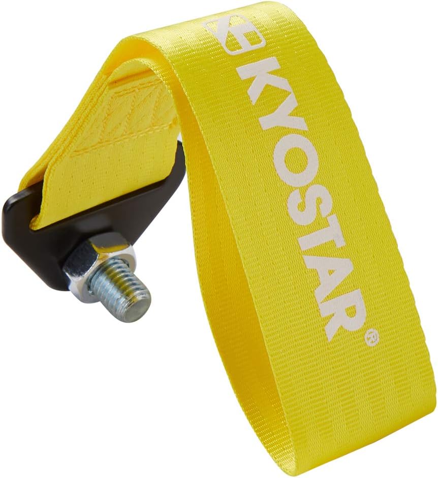 Kyostar Universal Racing Tow Strap for Front or Rear Bumper Towing Hooks (Yellow)