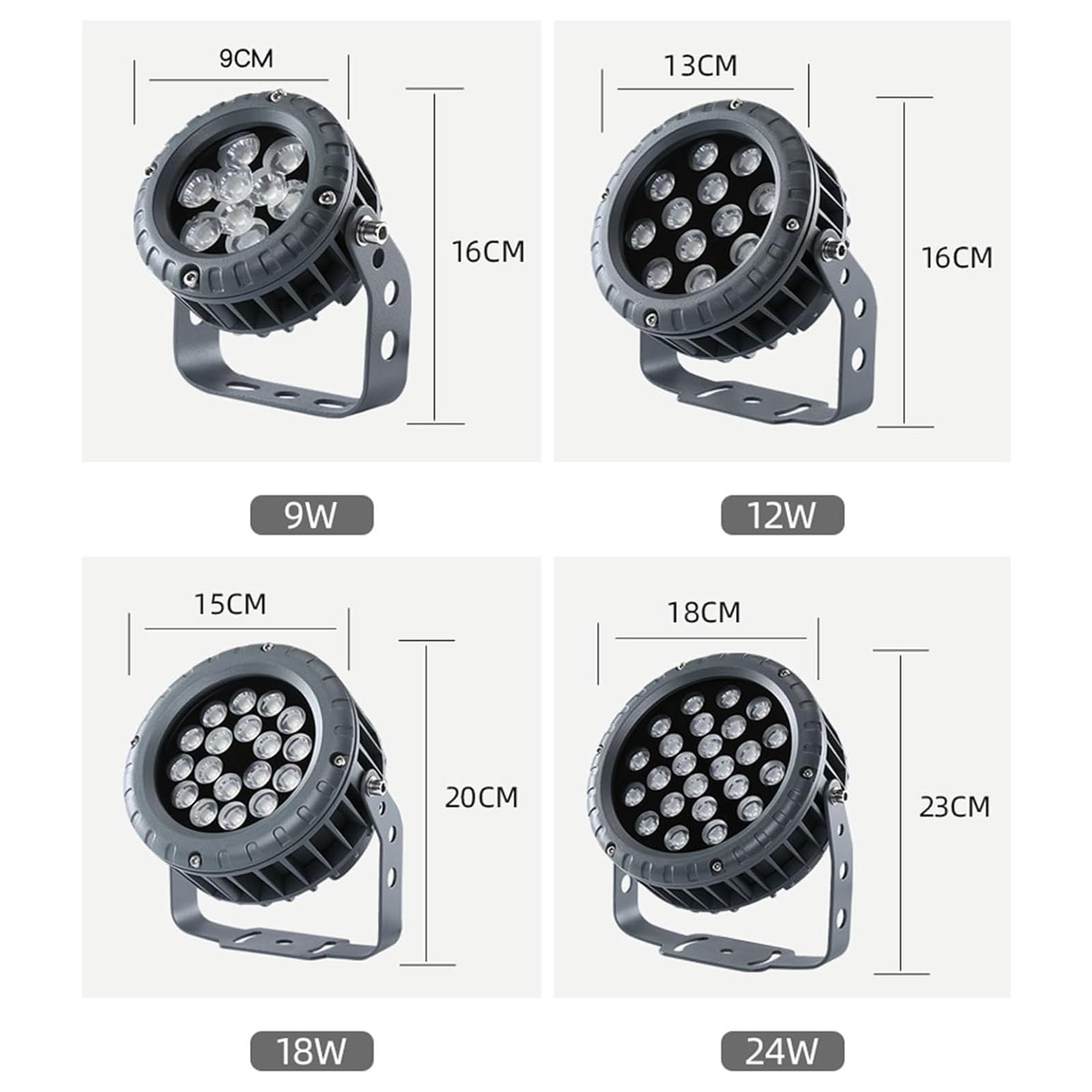 Proyector Giratorio - Lámparas De Paisaje, Foco De Luz LED De Haz De CA 85-265V, Focos LED Impermeables IP65, Iluminación De Caminos Y Árboles Para Patios Exteriores(Positive White Light,36W)