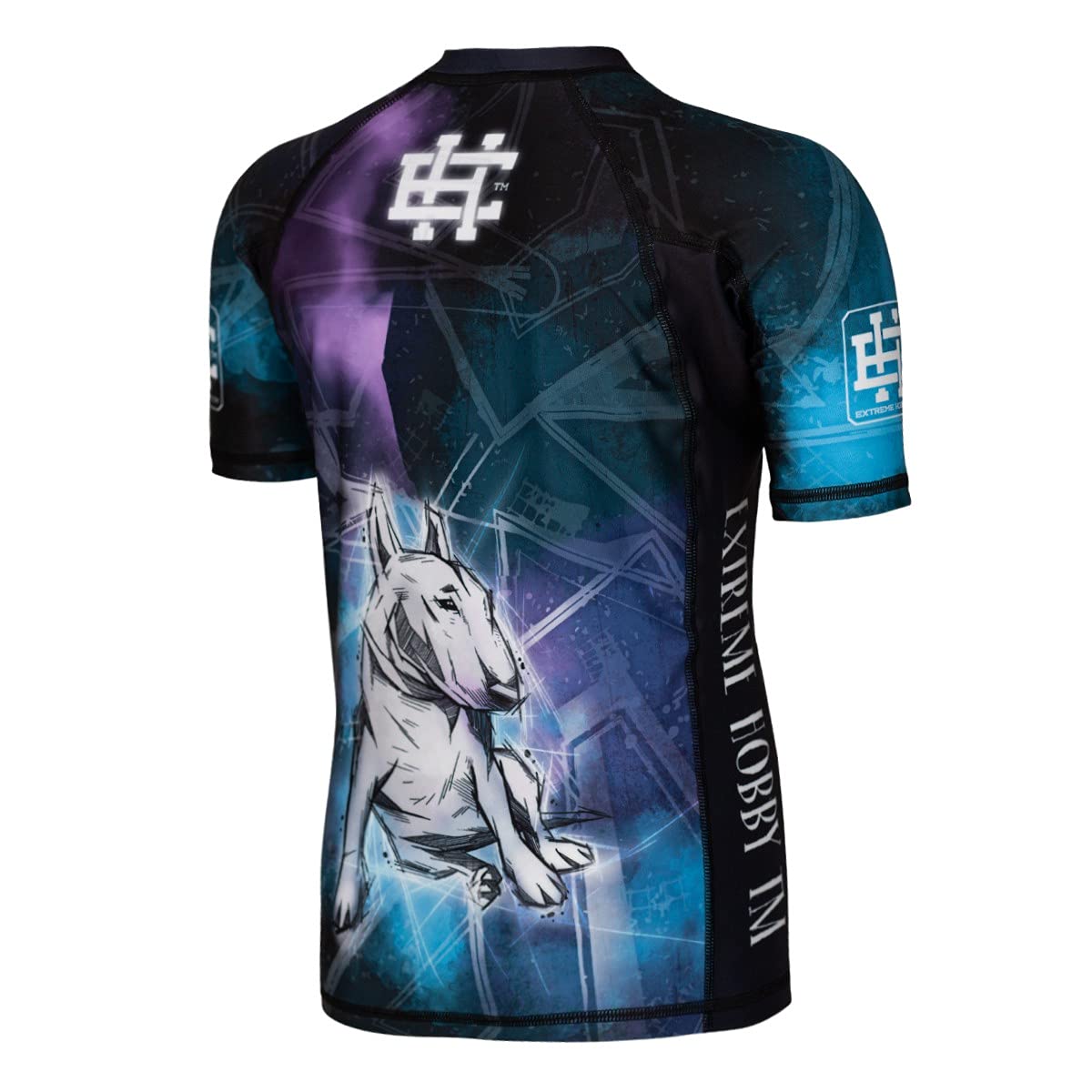 Kurzarm Rashguard Kinder Tshirt, Bulterier Shortsleeve Thermoaktiv und Leicht, Sportoberteile Kinder für Wrestling, MMA, Boxen, Funktionsshirt