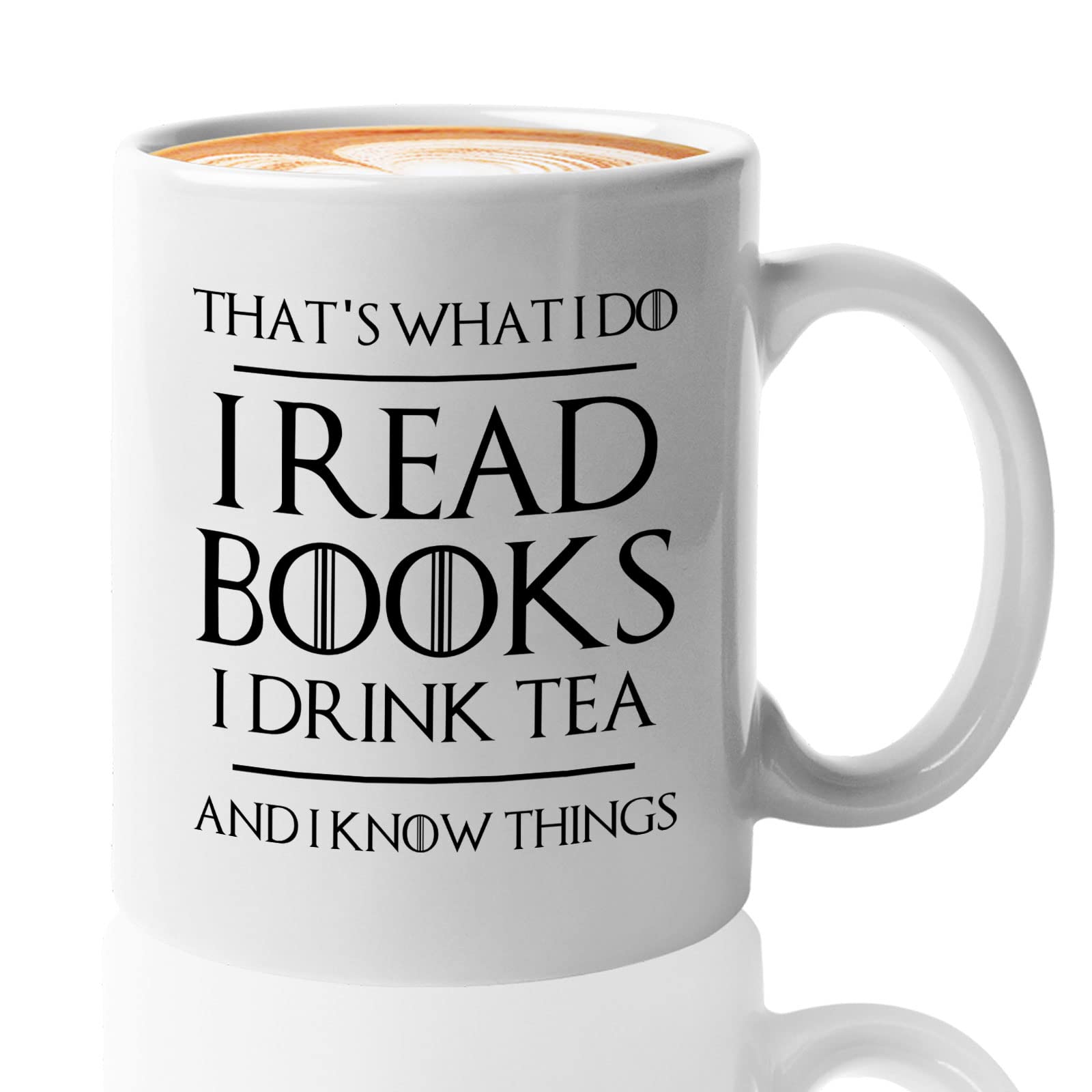 Bubble Hugs 11oz White Ceramic Coffee Mug - A Day Without Reading - Reading Reader Sunshine Book Addict Book Lover Bookish Novelist Librarian Writer