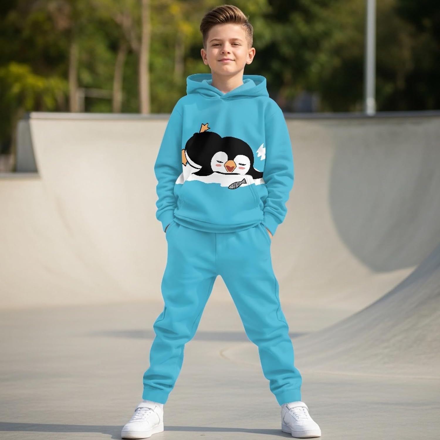 Girls Sweatsuit Set Size 5-12 Casual 2 Piece Long Sleeve Tracksuit Set Kids Hoodie and Jogger Pant with Pocket