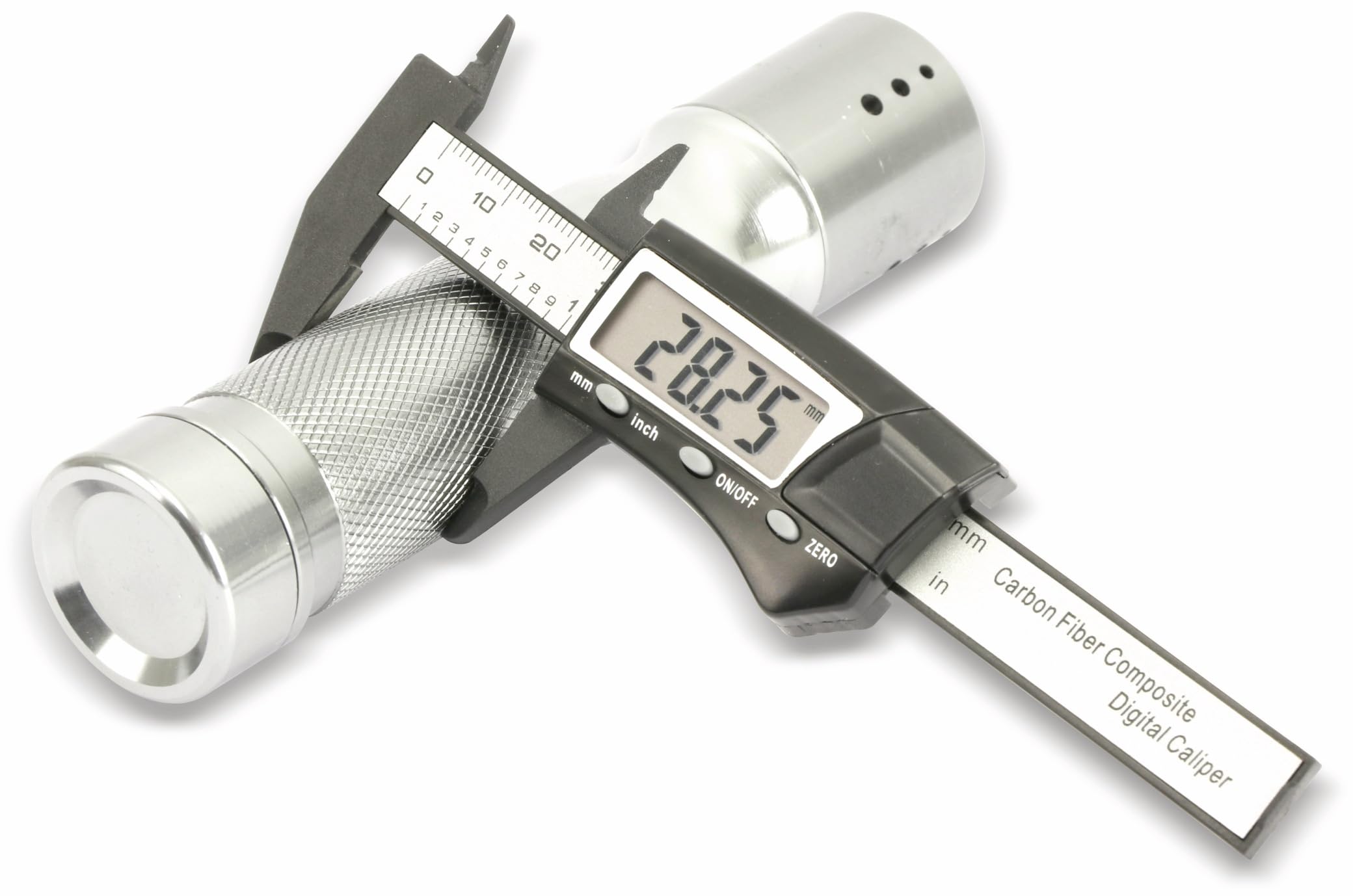 Daytools DMS-75C präzise digitale Schieblehre, Messschieber, 4 stelliges LC-Display, Umschaltbar zwischen mm und Inch, aus kohlefaserverstärktem Kunststoff, Messbereich bis 75mm, klein und handlich
