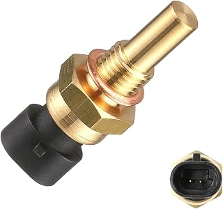 1 PC Car Engine Water Temperature Sensor, Rust-Proof Perfectly Matched Replacement 15404280 12191170 60811520 12608814, Cooling Water Temperature Sensor, Compatible with Delphi (Gold & Black)