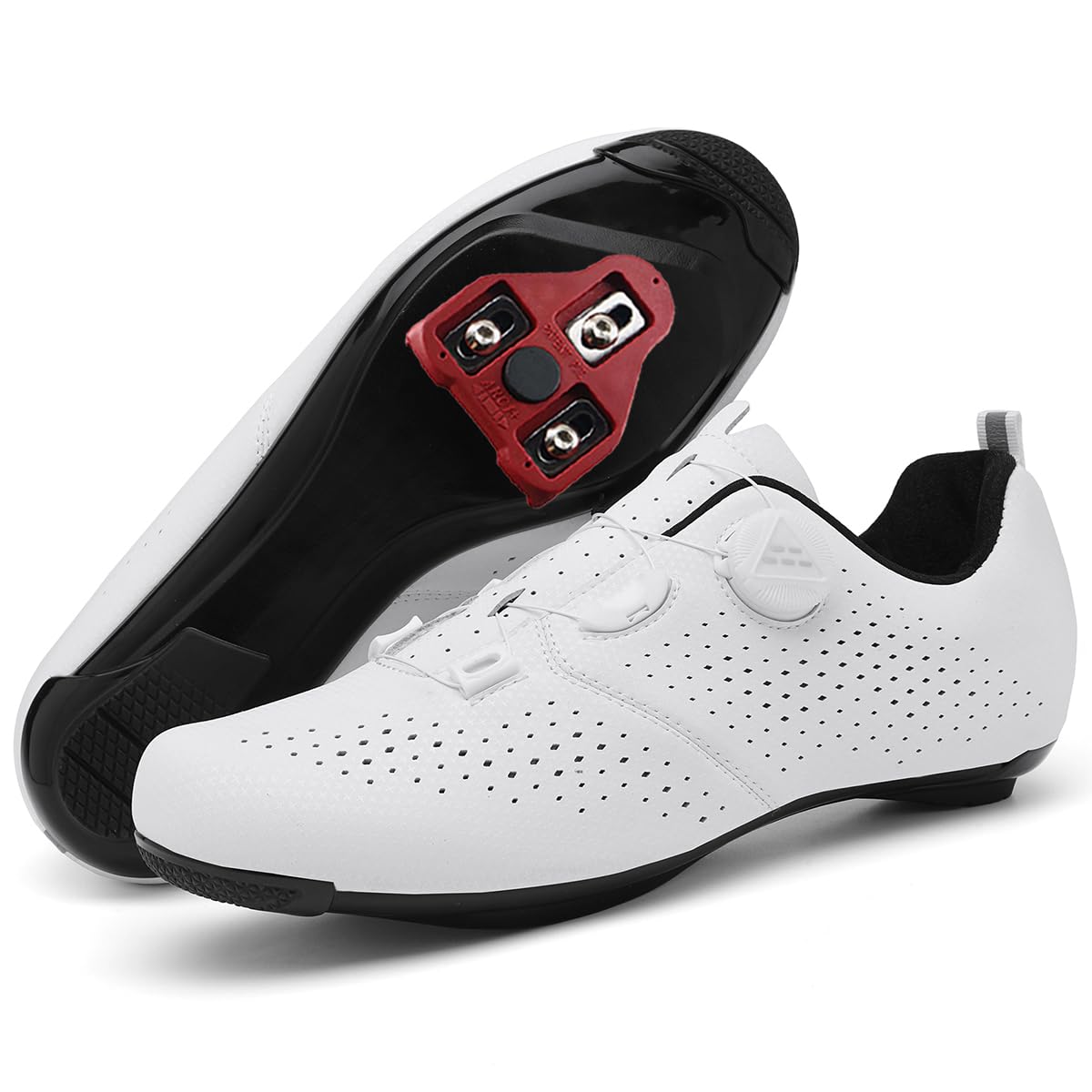 Zapatilla de Ciclismo Carretera para Hombre Mujer Zapatillas de Bicicleta Competición y Entrenamiento con Look Delta Cleats y 3 Tornillos