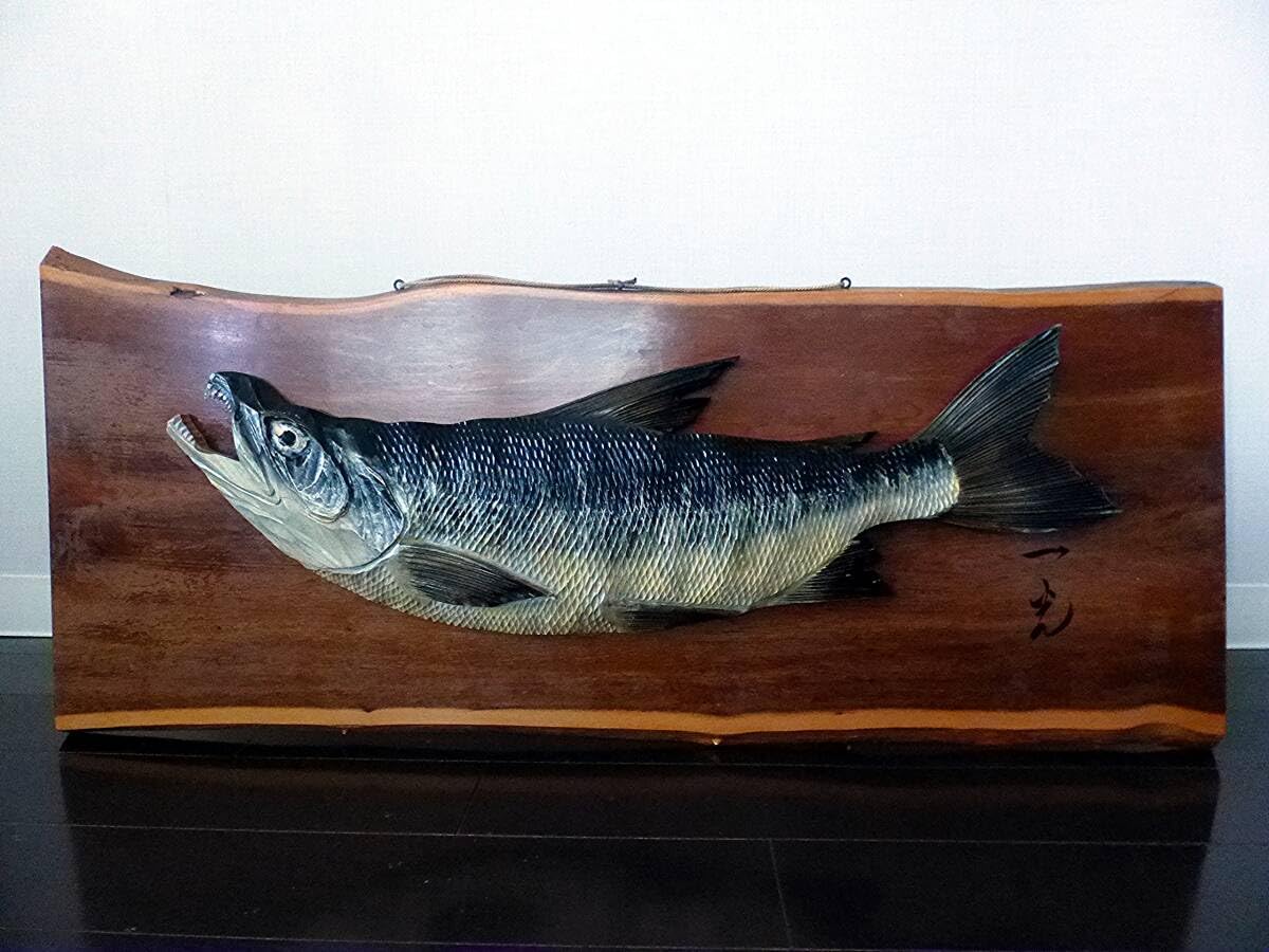 美術 彫刻 鮭彫り 置物 縁起物 骨董品 芸術品 木彫り 木彫 木彫工芸  