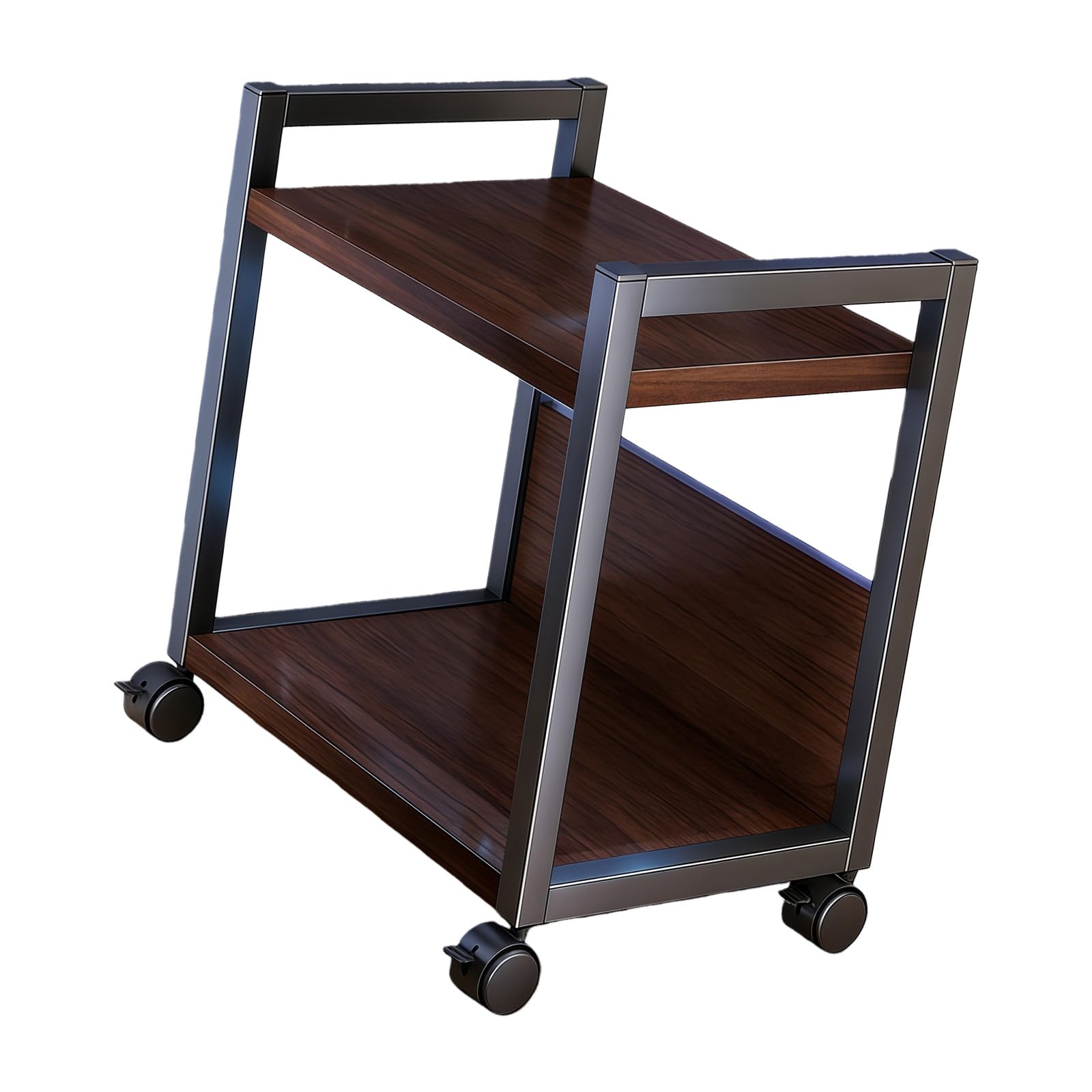 Tsophreniq Multifunction Rolling CPU Stand with Wood Shelves Ergonomic Tower Stand Furniture Storage for Stable Rolling Computer Cart