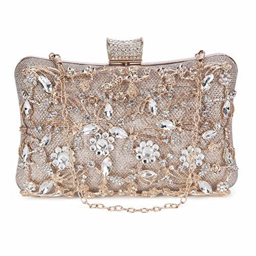 Tanpell Womens Crystal Evening Clutch Bag Rhinestone Wedding Handbag Purse for Bridal Prom Cocktail Party - Image 5