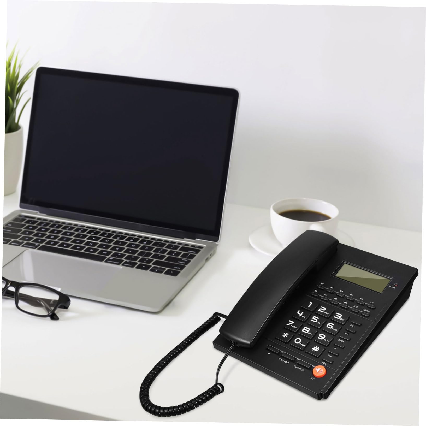 Telefono con per Anziani e Ufficio Display Chiaro Grandi Ergonomici Multiple e Controllo Volume Regolabile per Casa e Hotel