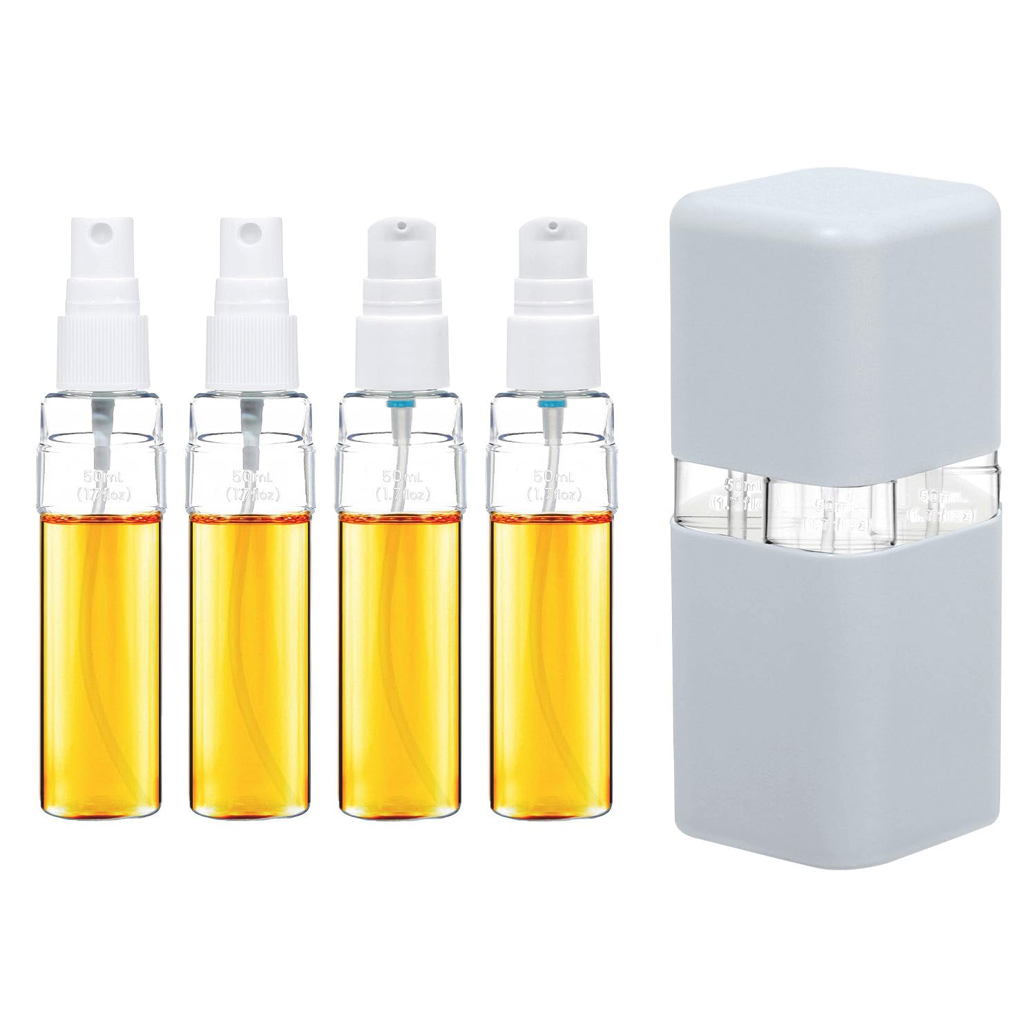 Liobelon 1.7oz/50ml Travel Bottles Leak Proof Refillable Travel Size Toiletries, Liquid Bottles Containers with Labels and Storage Boxes for Cream