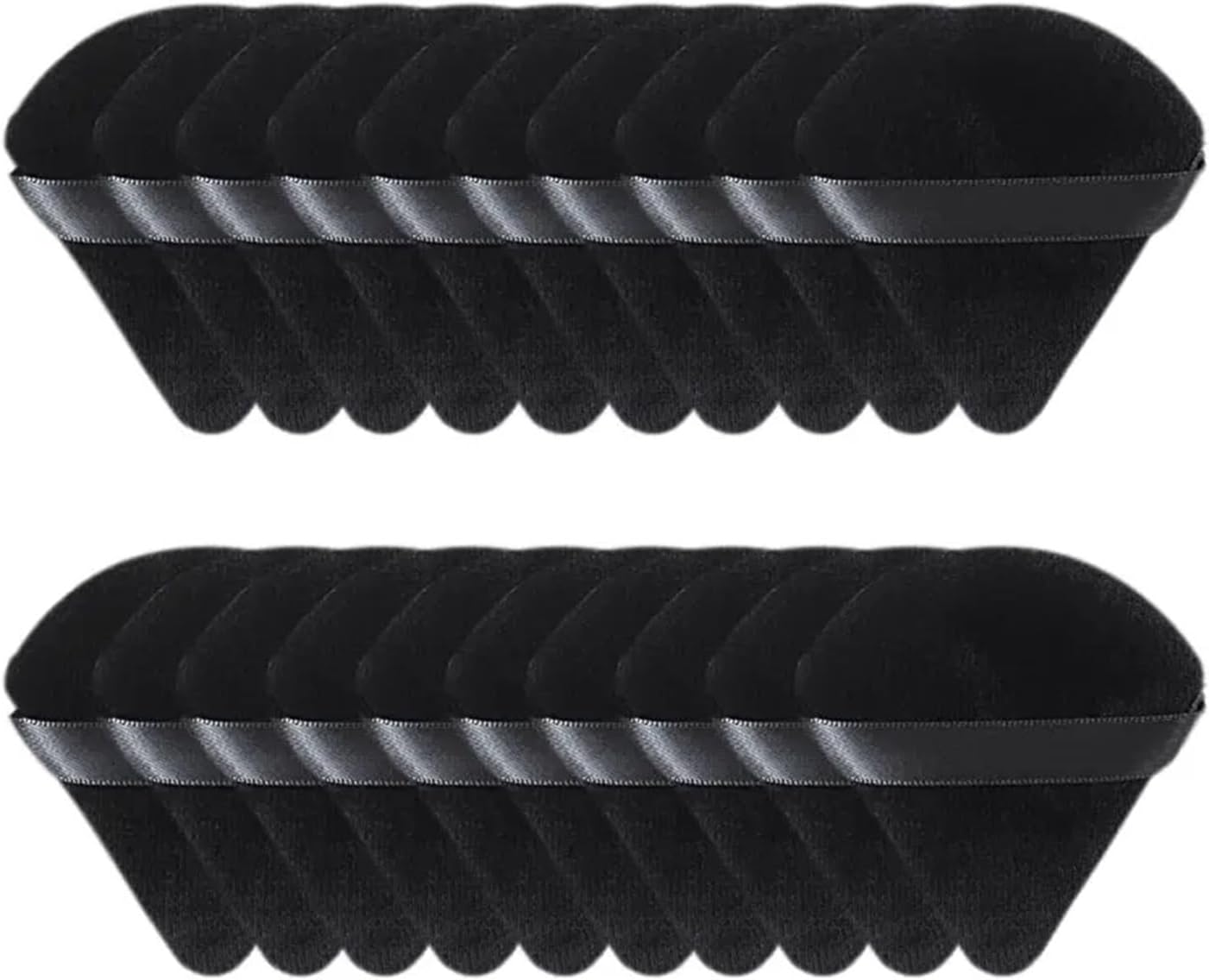 SBTRKT 10/20Pcs Triangle Velvet Powder Puff Pizza Flours Mini Face Makeup Sponge Cosmetics Washable Lightweight Makeup Tool (Color : 20pcs black)