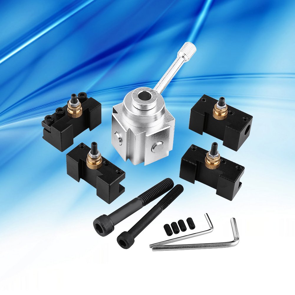 Porte Outils Tour a metaux Ensemble de kit de vis et de Supports pour Mini-Outil de Tour à Changement Rapide en Alliage d'aluminium Support de Changement Rapide pour Tour de Tour