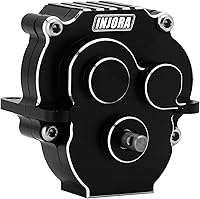 Vista 5 de INJORA Caja de cambios de transmisión con engranajes 16.6/1 piñón CNC transmisión completa de aluminio para TRX4M 1/18 RC Crawler Upgrade(Negro)