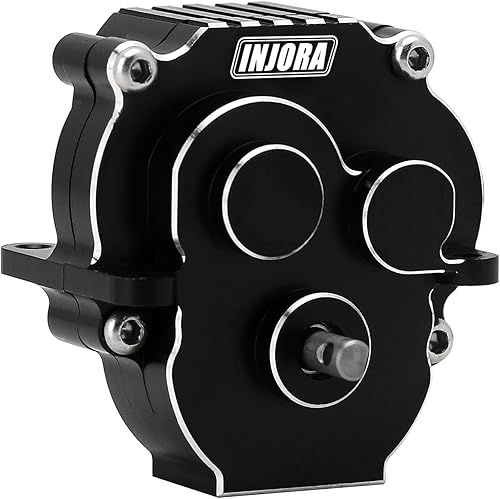 Miniatura 5 de INJORA Caja de cambios de transmisión con engranajes 16.61 piñón CNC transmisión completa de aluminio para TRX4M 118 RC Crawler Upgrade(Negro)